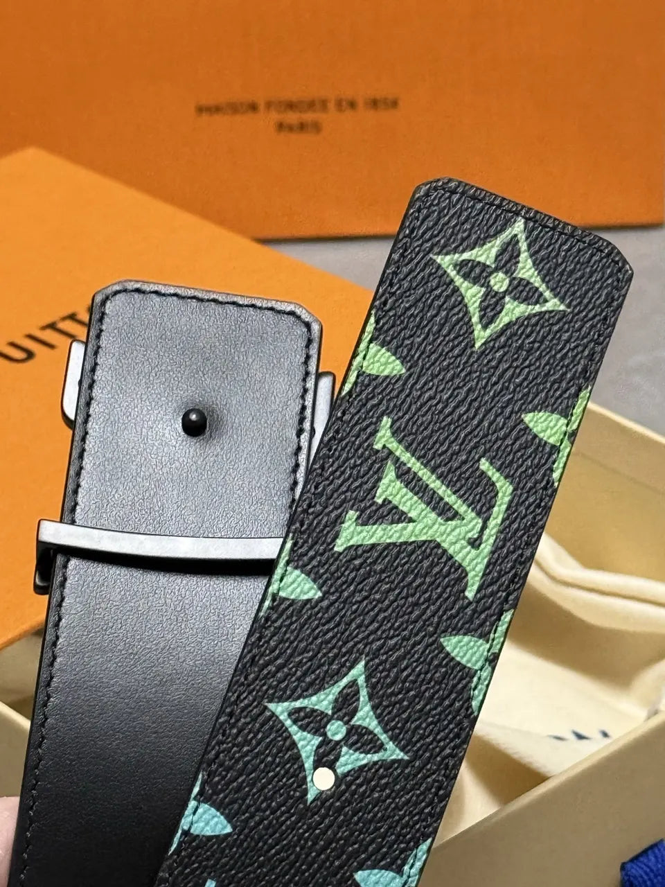 Louis Vuitton Black Monogram Gradient Belt - Hình 8