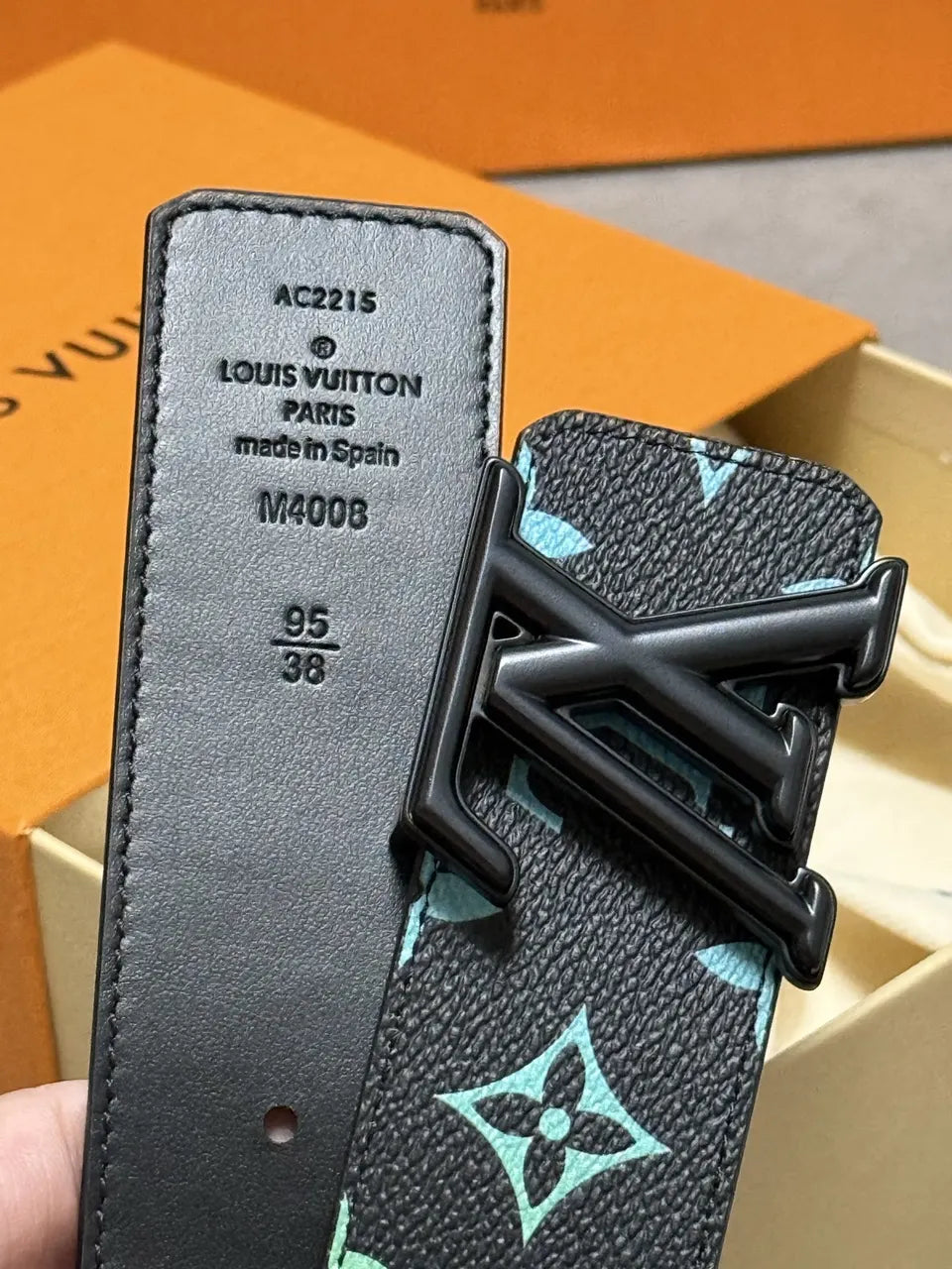 Louis Vuitton Black Monogram Gradient Belt - Hình 9