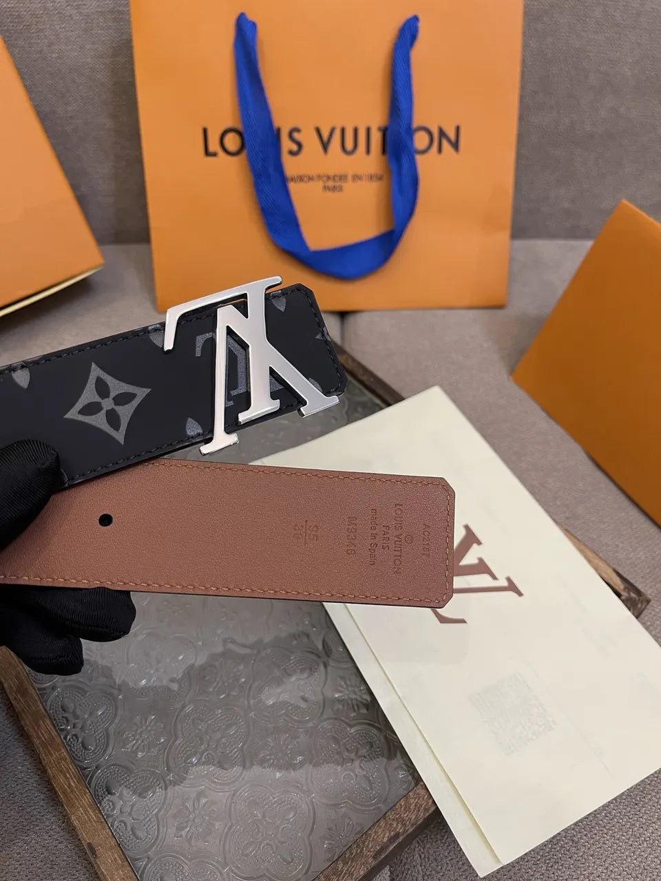 Louis Vuitton Embossed Monogram Belt - Hình 3