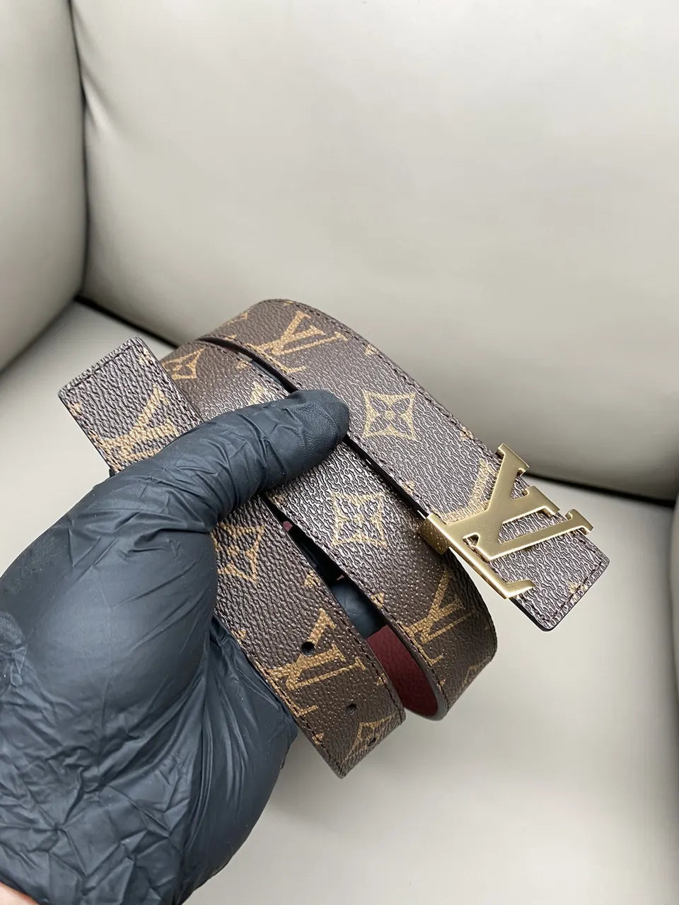 Louis Vuitton Monogram Belt reversible - Hình 9