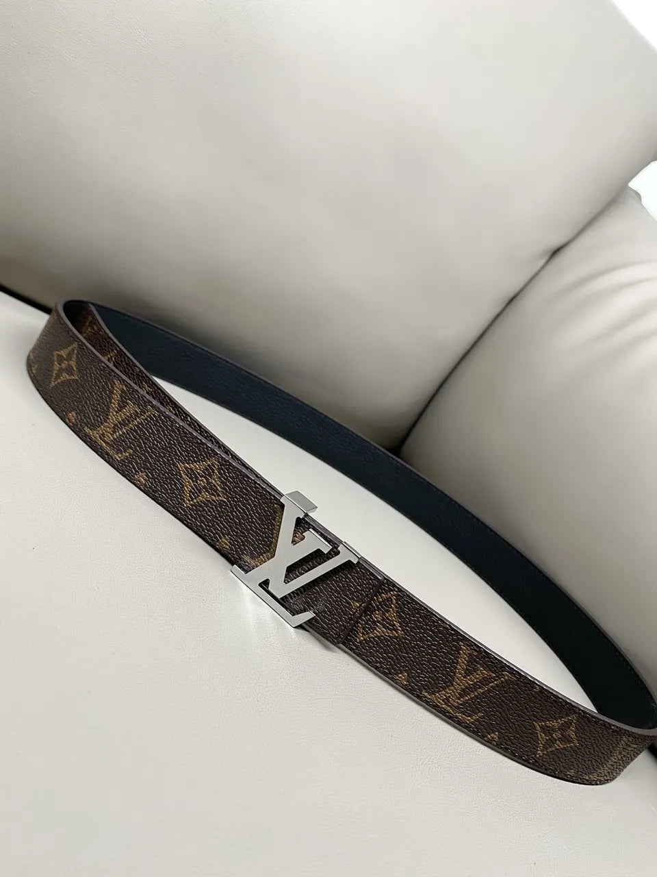 monogram Louis Vuitton Eclipse Belt Silver - Hình 2