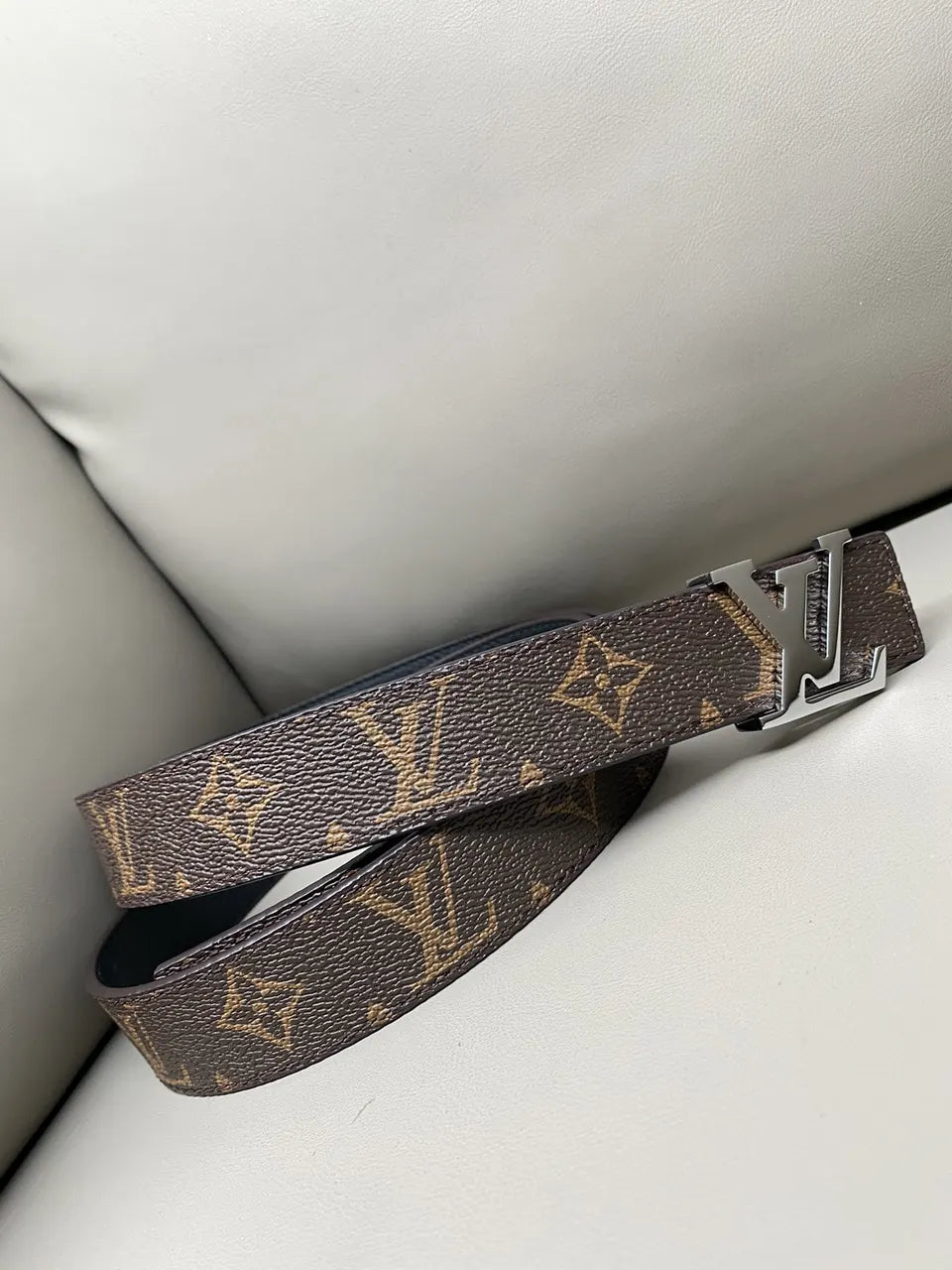 monogram Louis Vuitton Eclipse Belt Silver - Hình 3