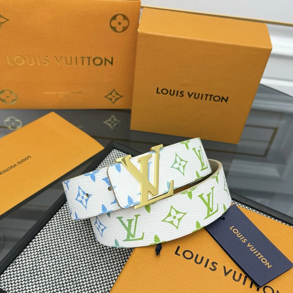 white Louis Vuitton Gradient Monogram Belt