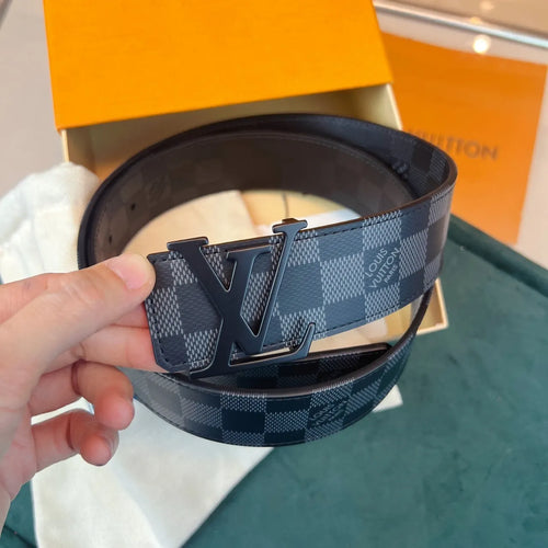 black Louis Vuitton Damier Graphite Belt - Hình 2