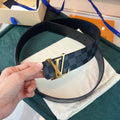 gold Louis Vuitton Damier Graphite Belt