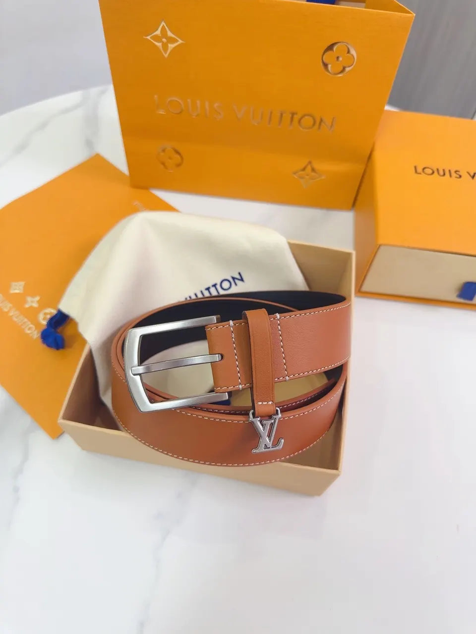Louis Vuitton Caramel Leather Belt