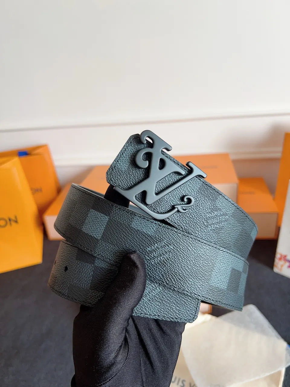 Louis Vuitton Blue Monogram Belt - Hình 4