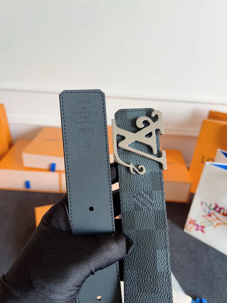 Louis Vuitton Blue Monogram Belt - Hình 6