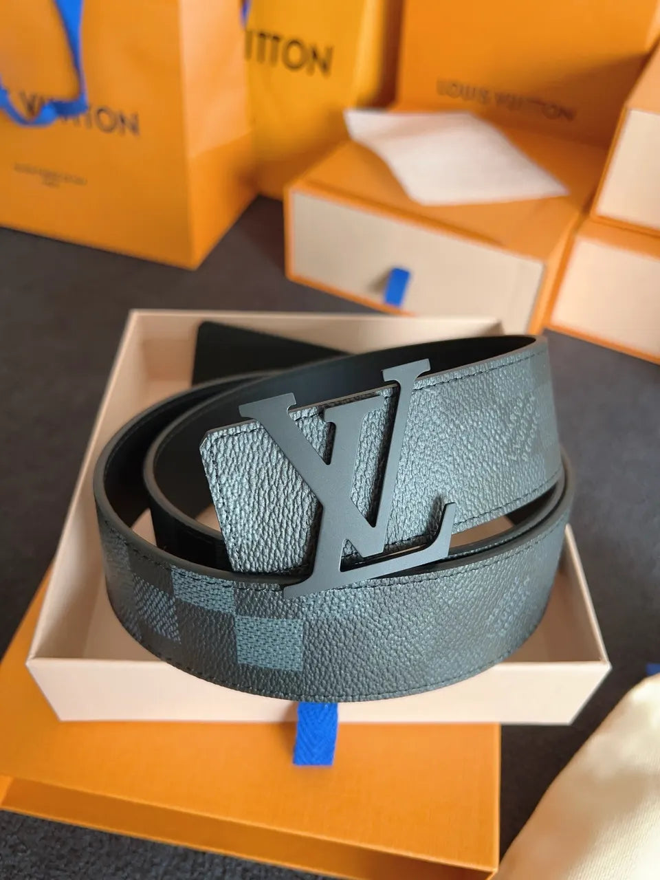 Louis Vuitton Matte Black Belt - Hình 6