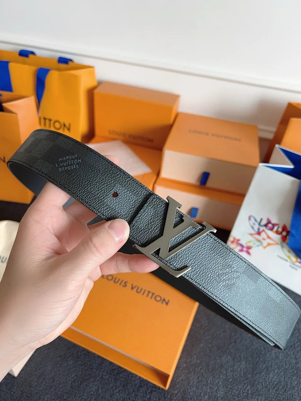 damier Louis Vuitton Graphite Belt
