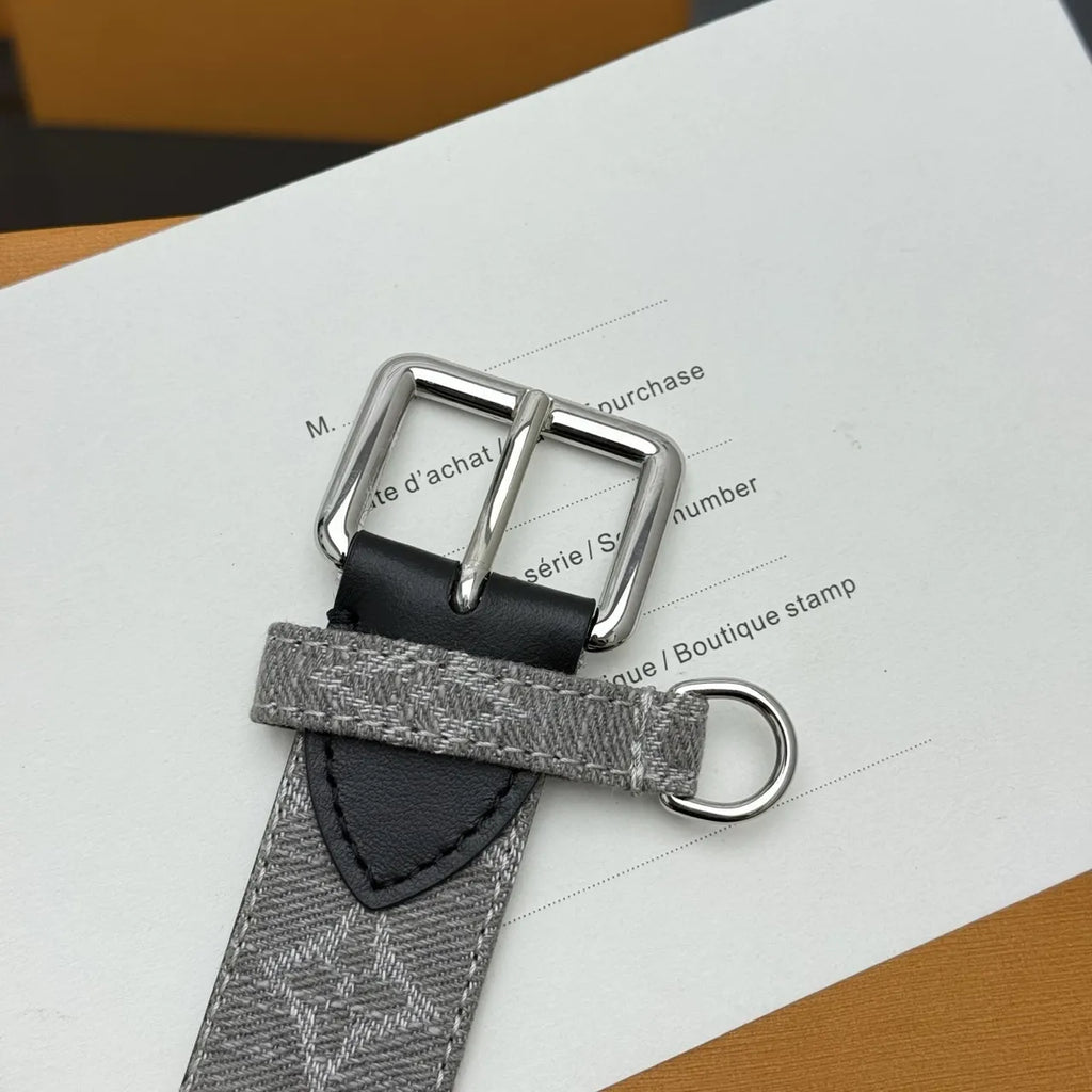 Louis Vuitton Gray Denim Belt - Hình 7