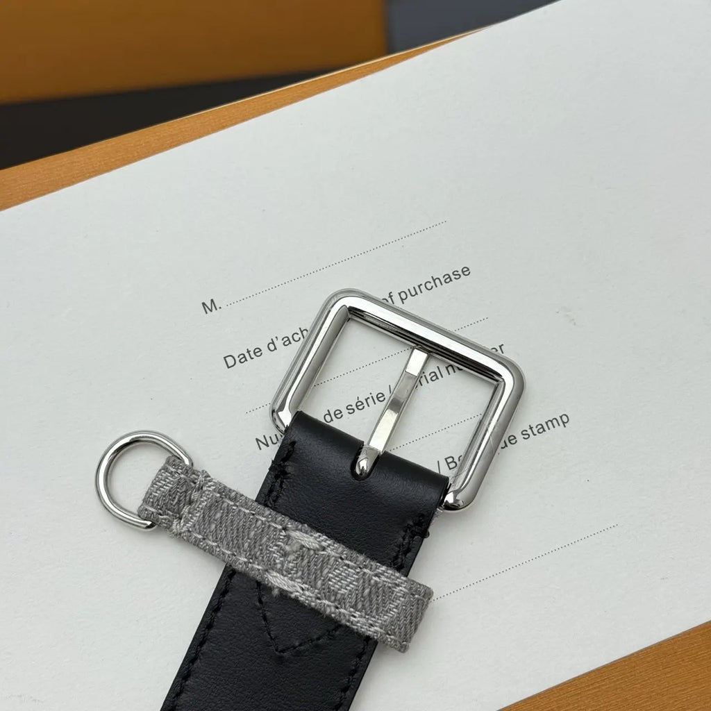 Louis Vuitton Gray Denim Belt - Hình 8