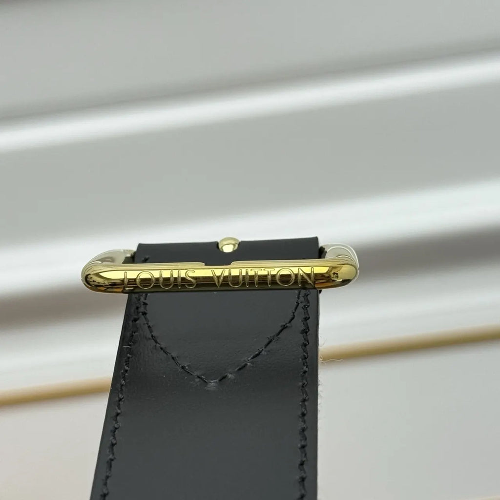 gold Louis Vuitton Gray Monogram Belt - Hình 8