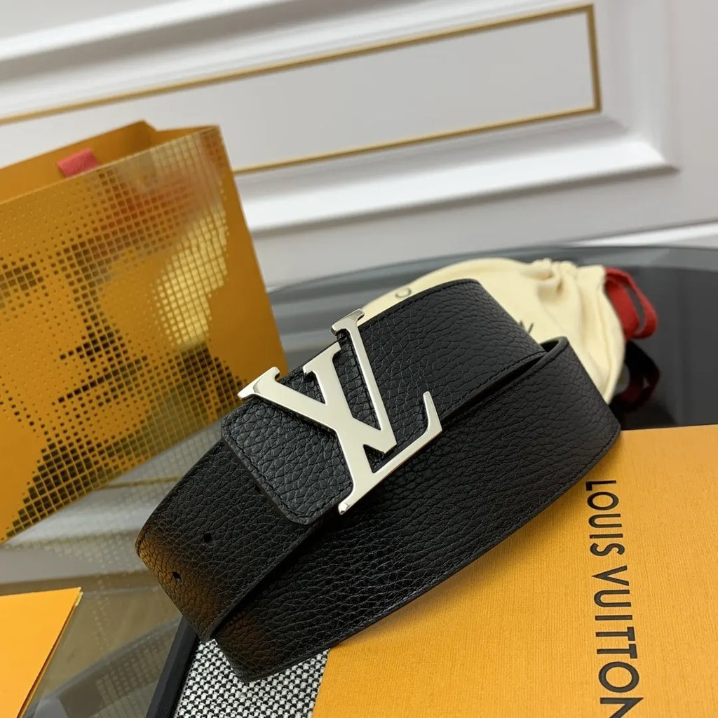 Louis Vuitton Black Grain Leather Belt - Hình 2