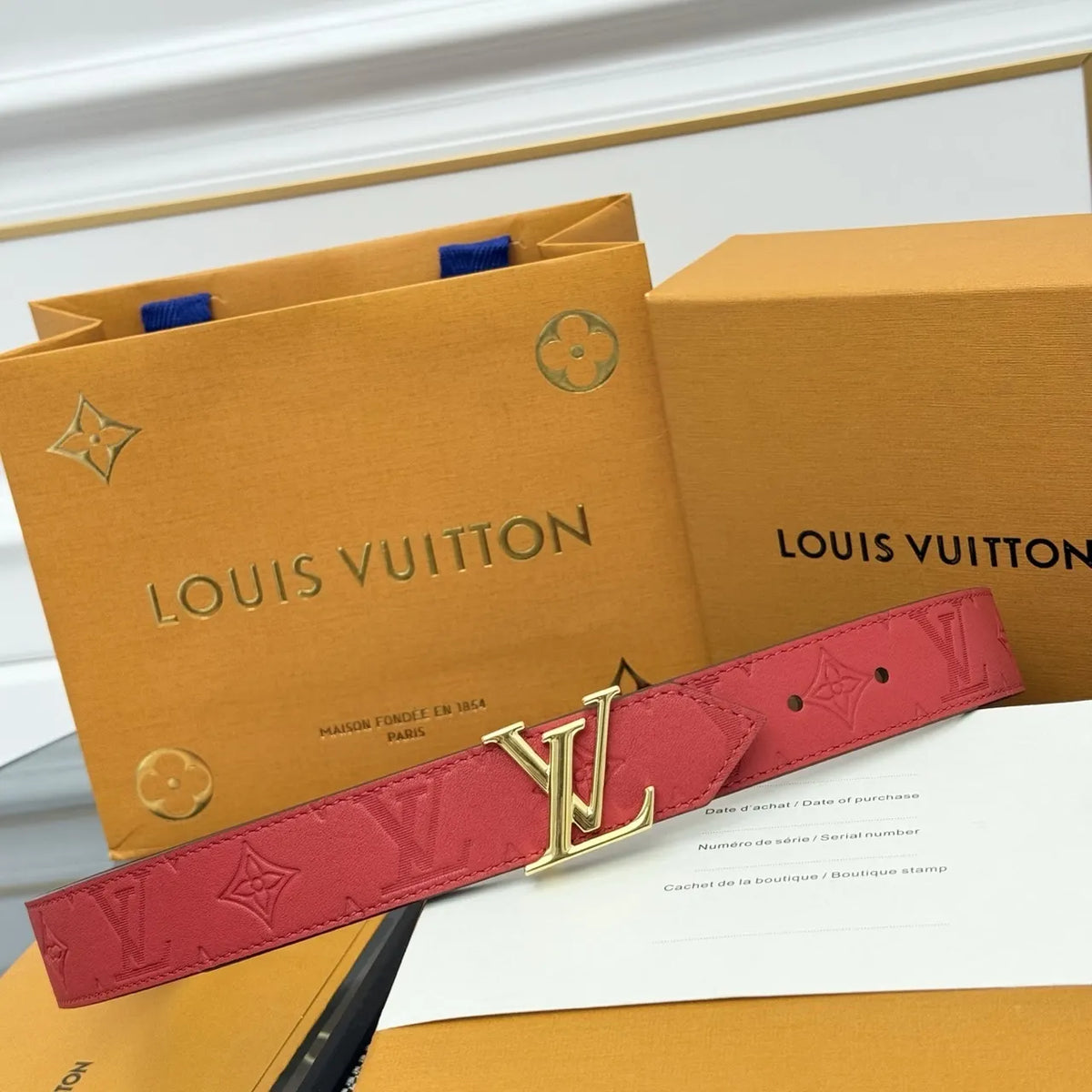 Louis Vuitton Red Monogram Belt