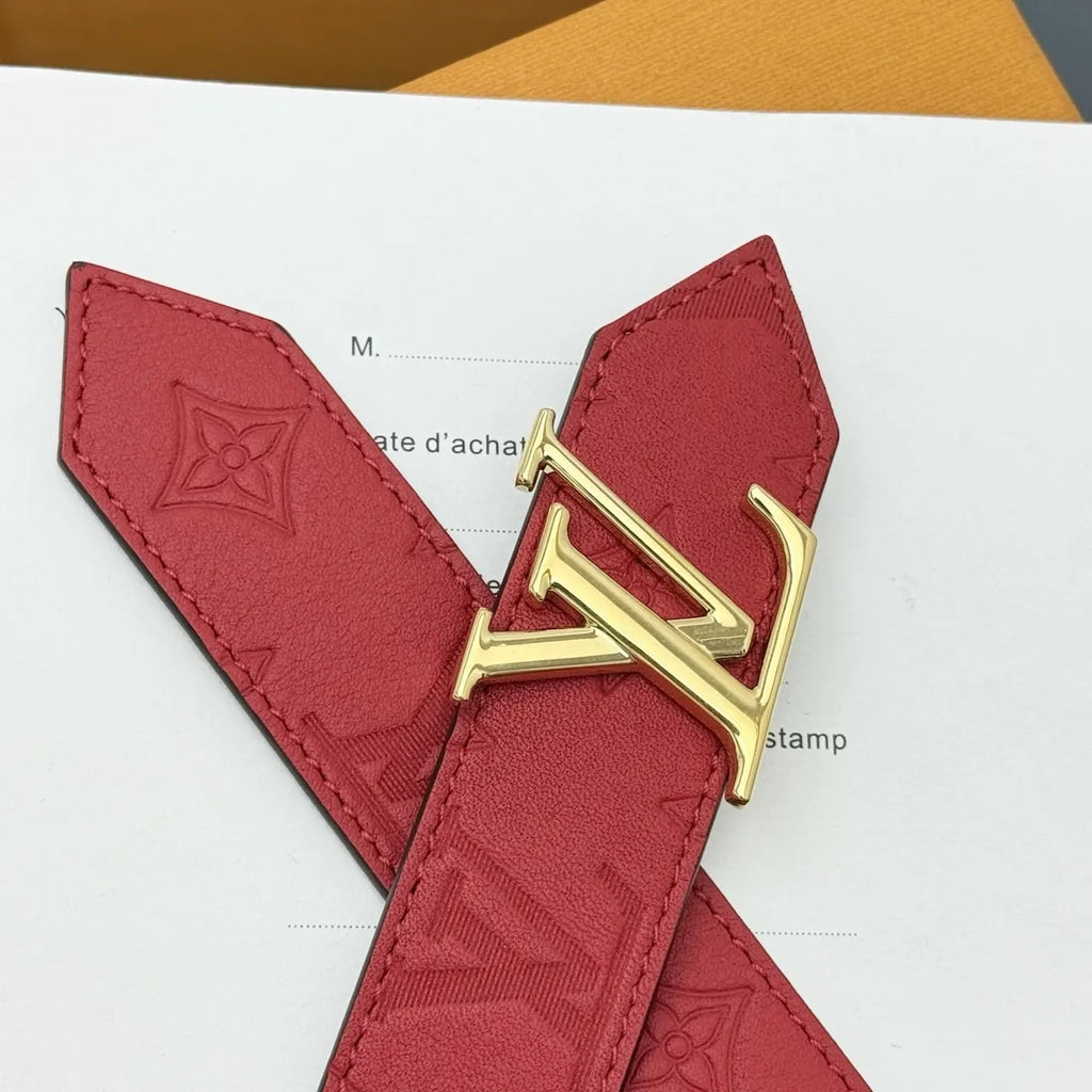 Louis Vuitton Red Monogram Belt - Hình 3