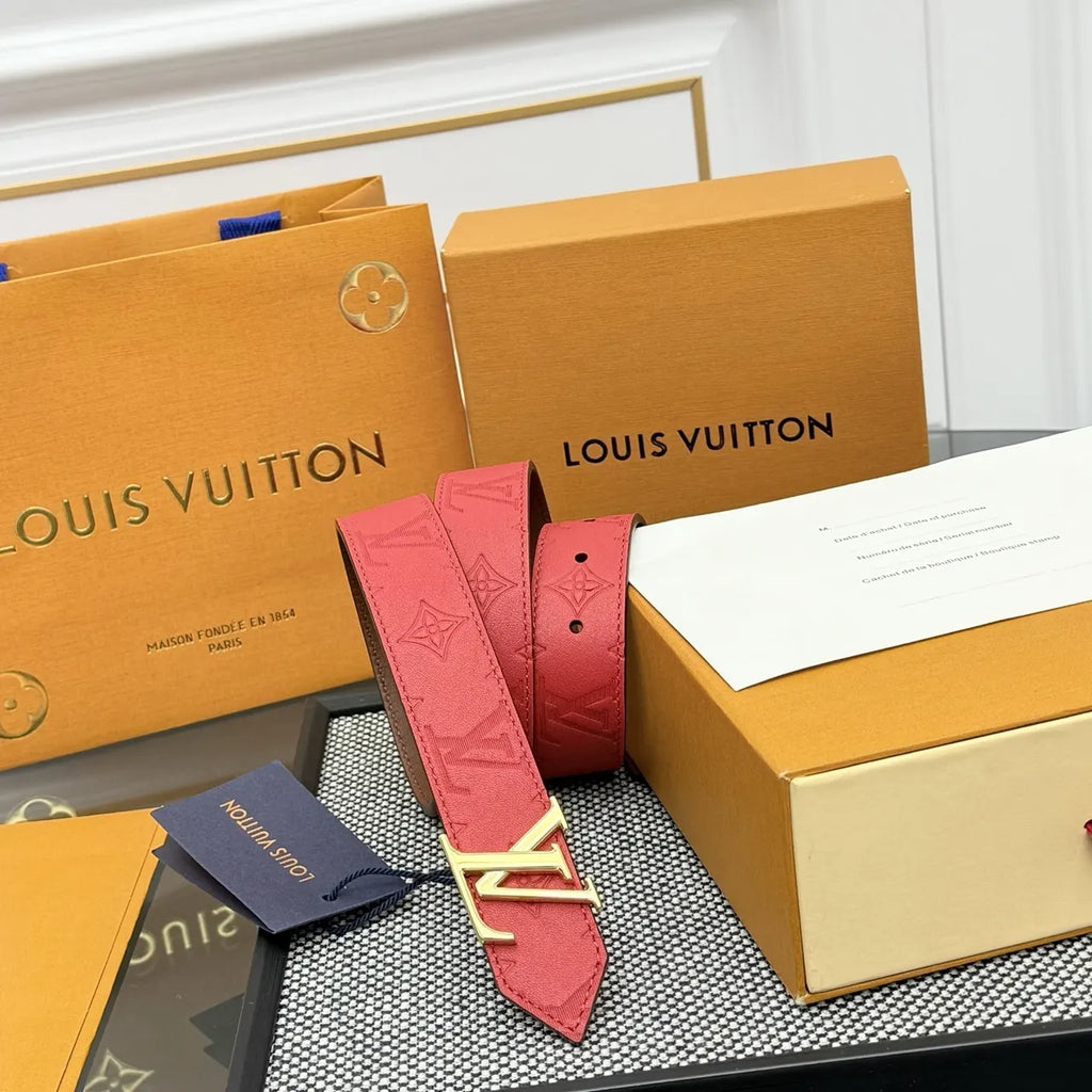 Louis Vuitton Red Monogram Belt - Hình 5