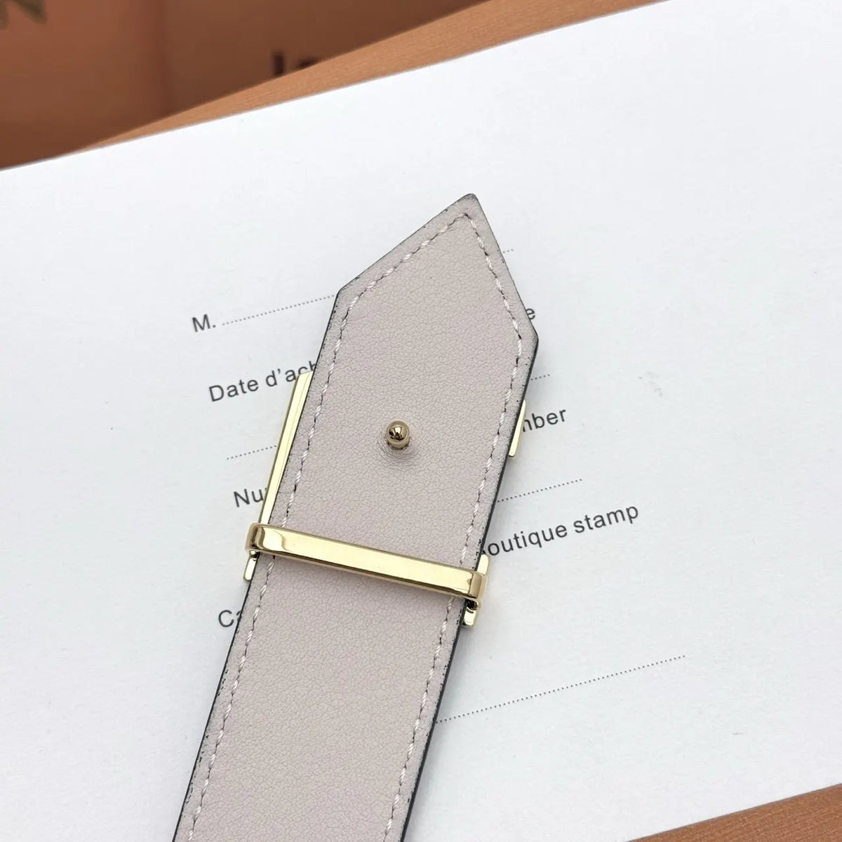 black Louis Vuitton Embossed Leather Belt - Hình 8