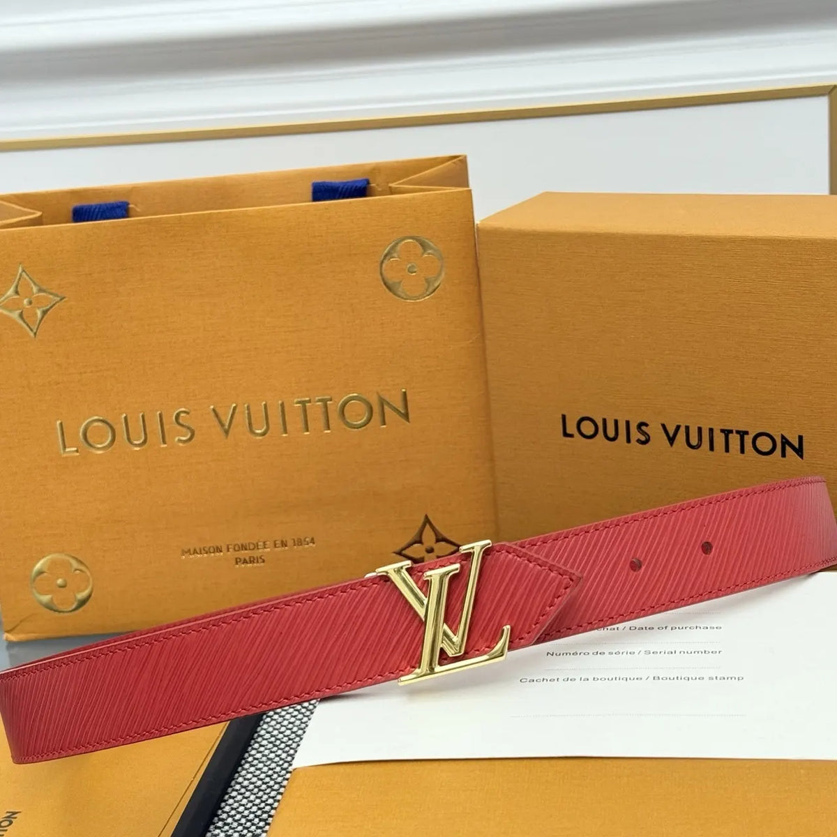 Louis Vuitton Red Epi Belt