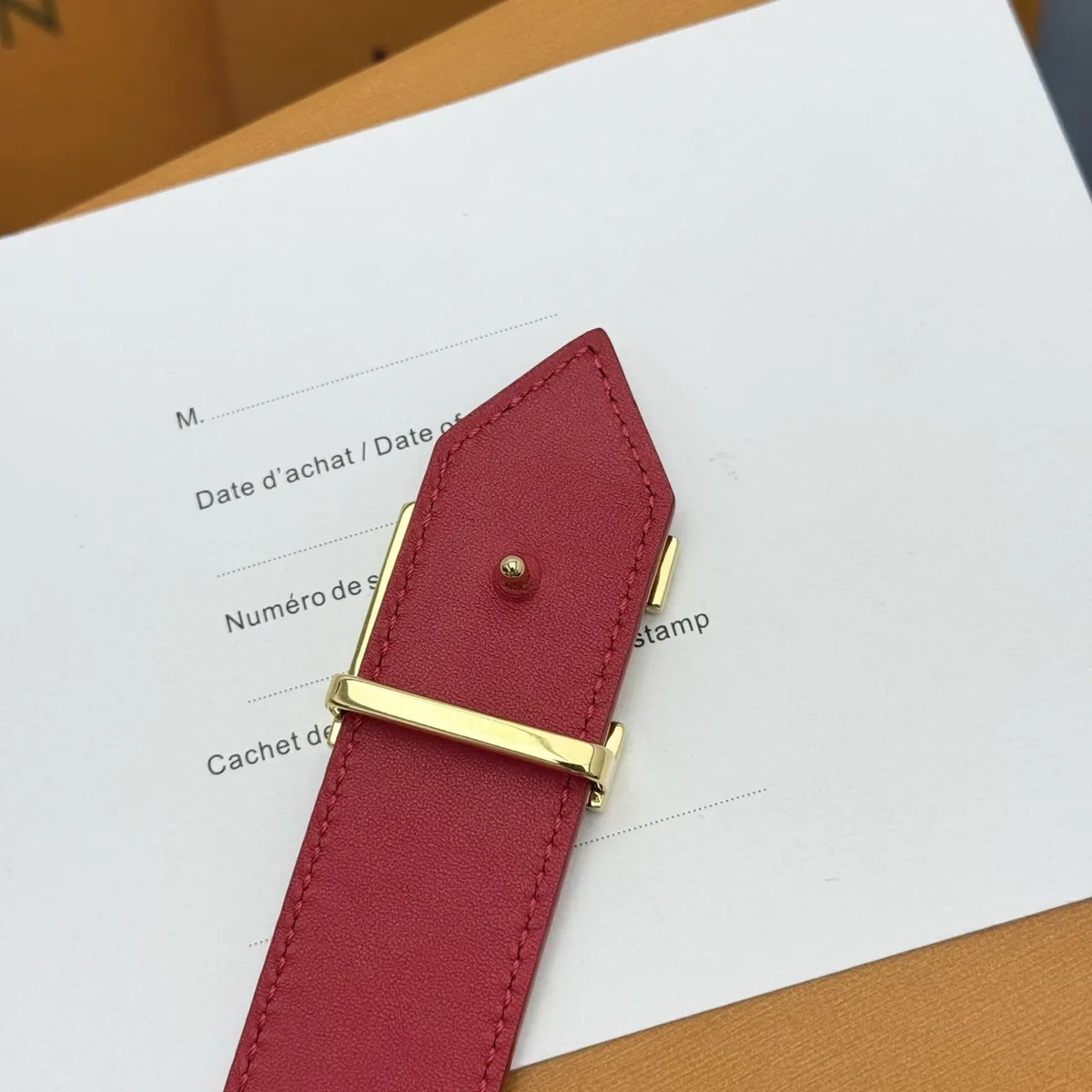 Louis Vuitton Red Epi Belt - Hình 7