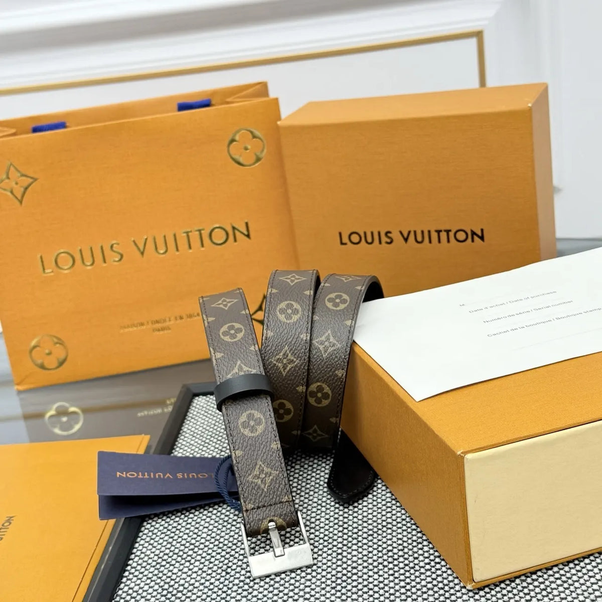 Louis Vuitton Monogram Eclipse Belt silver - Hình 5
