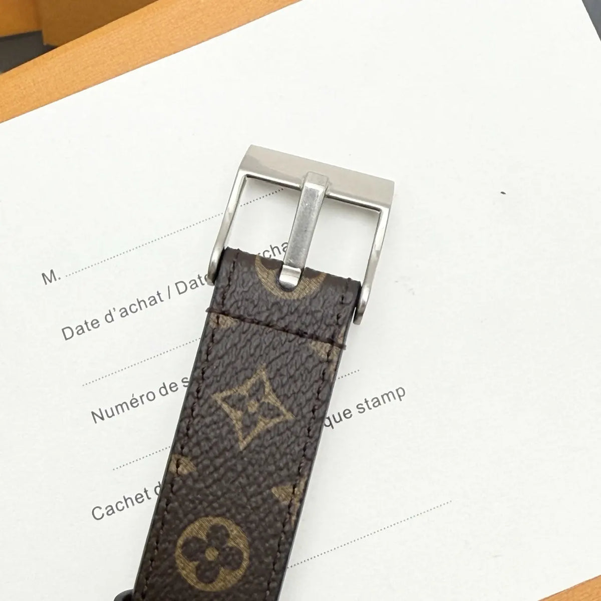 Louis Vuitton Monogram Eclipse Belt silver - Hình 9