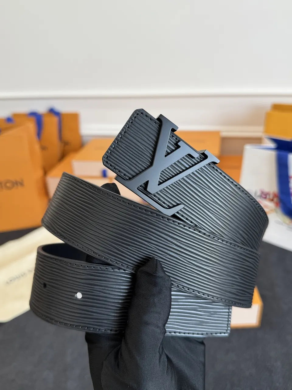 Louis Vuitton Black Epi Leather Belt - Hình 7