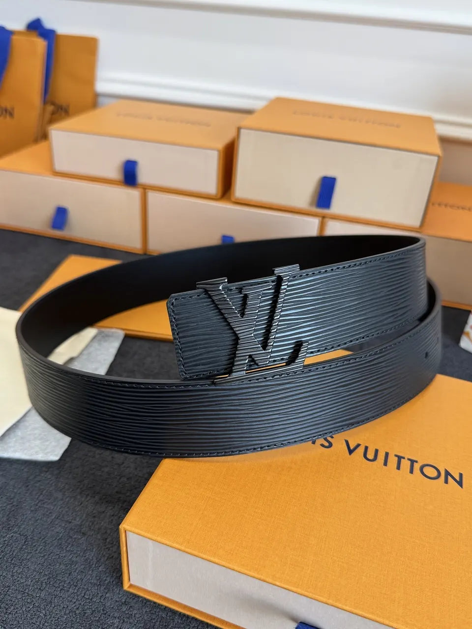 Louis Vuitton Black Epi Leather Belt - Hình 7