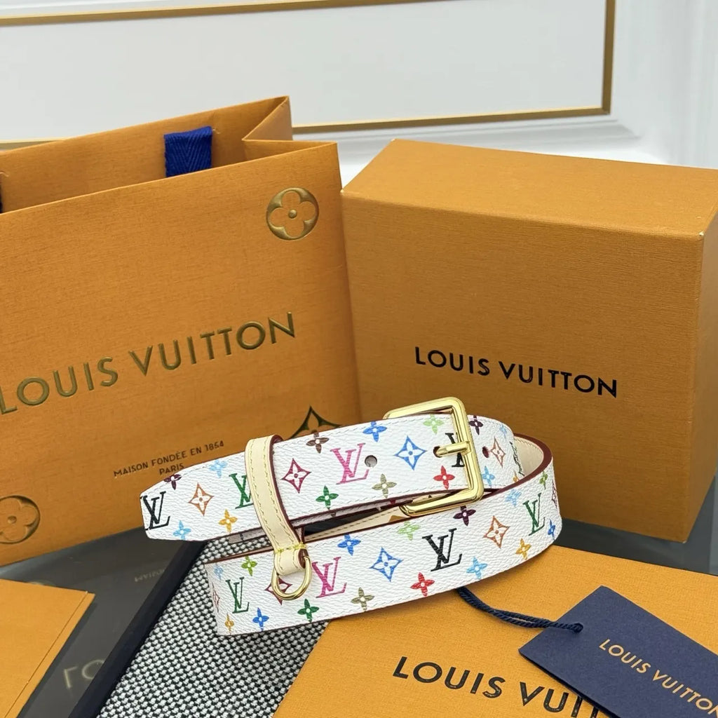 white Louis Vuitton Multicolor Belt