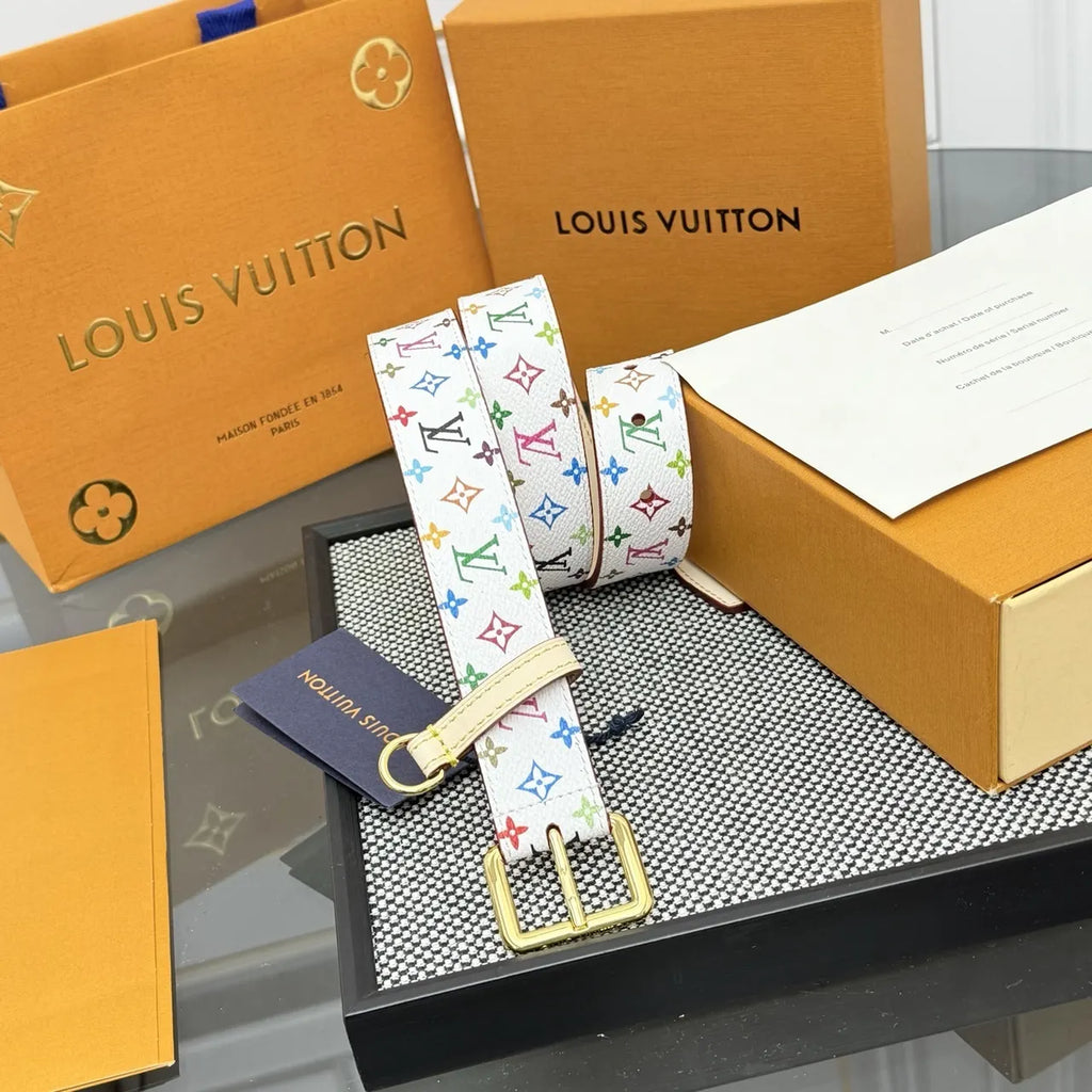 white Louis Vuitton Multicolor Belt - Hình 2