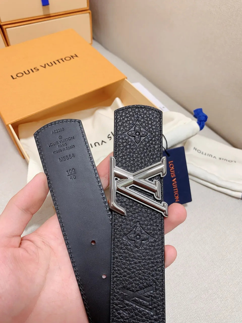 Louis Vuitton Monogram Silver Belt - Hình 3