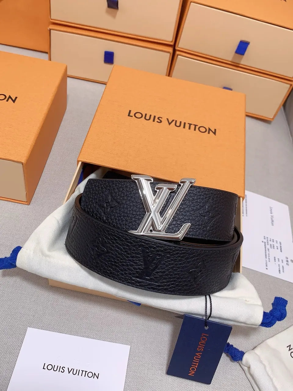 Louis Vuitton Embossed Belt black
