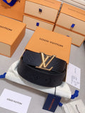 leather Louis Vuitton Black Embossed Belt