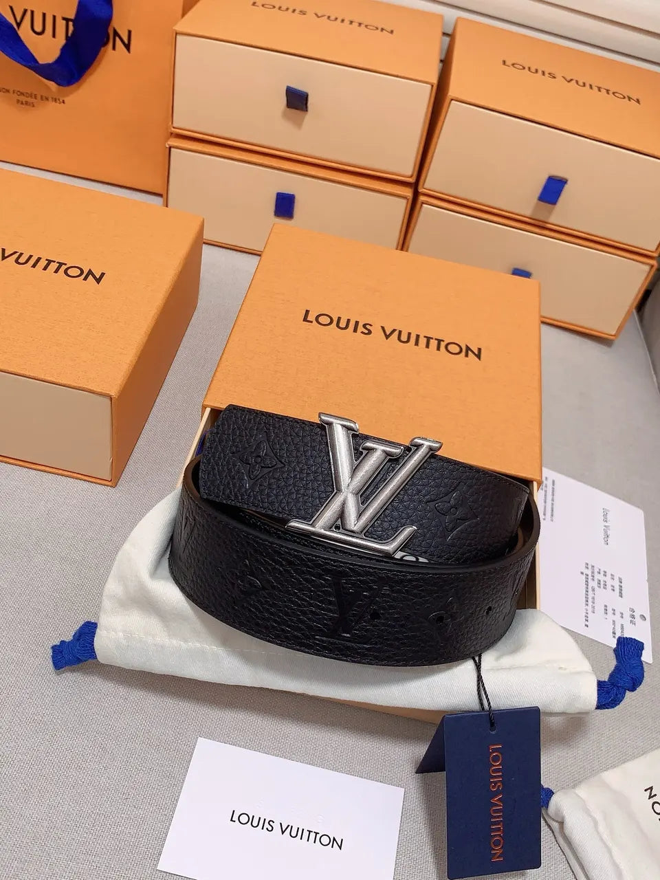Louis Vuitton Black Pebble Leather Belt
