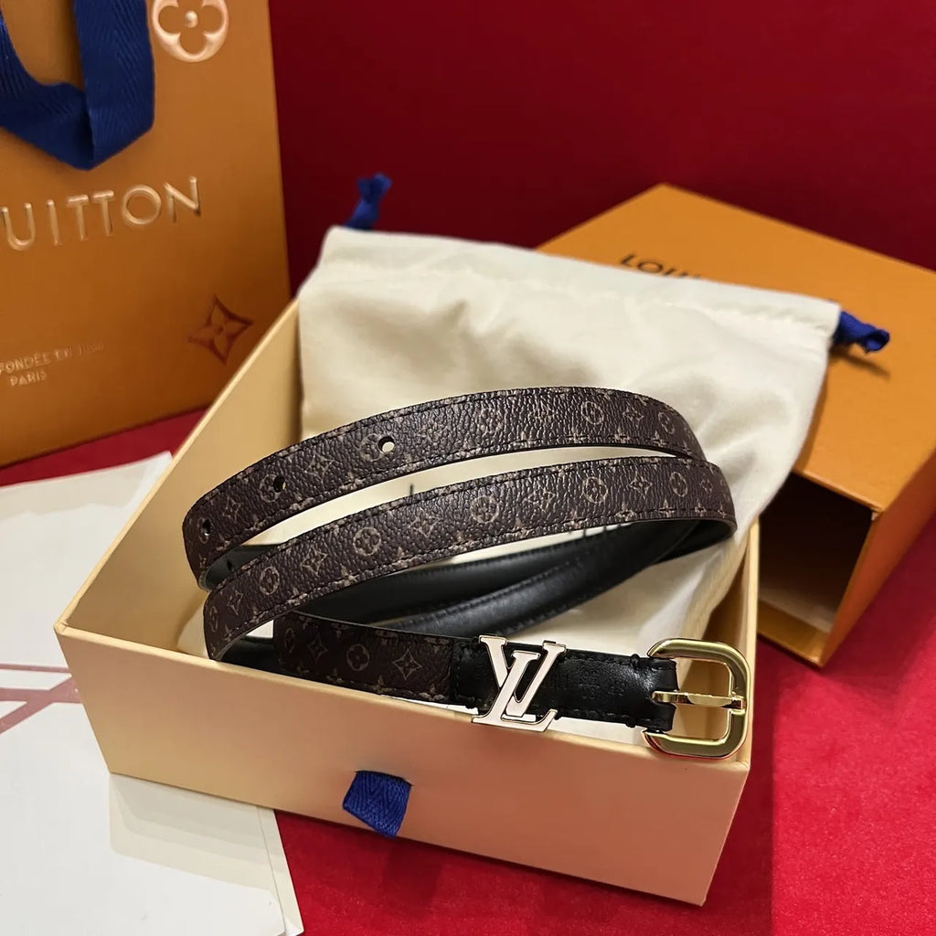 LV Monogram Skinny Belt Gold - Hình 2