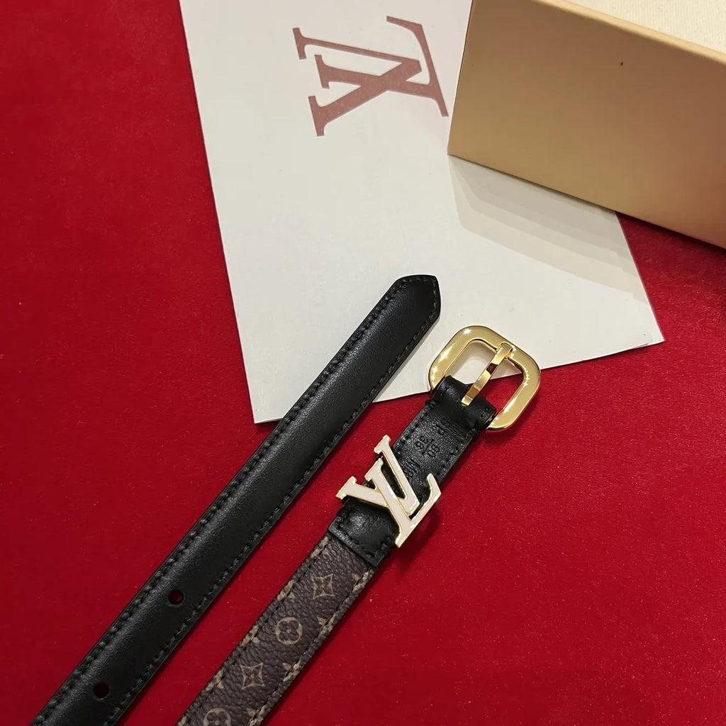 LV Monogram Skinny Belt Gold - Hình 5