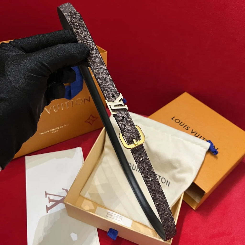 LV Monogram Skinny Belt Gold - Hình 8