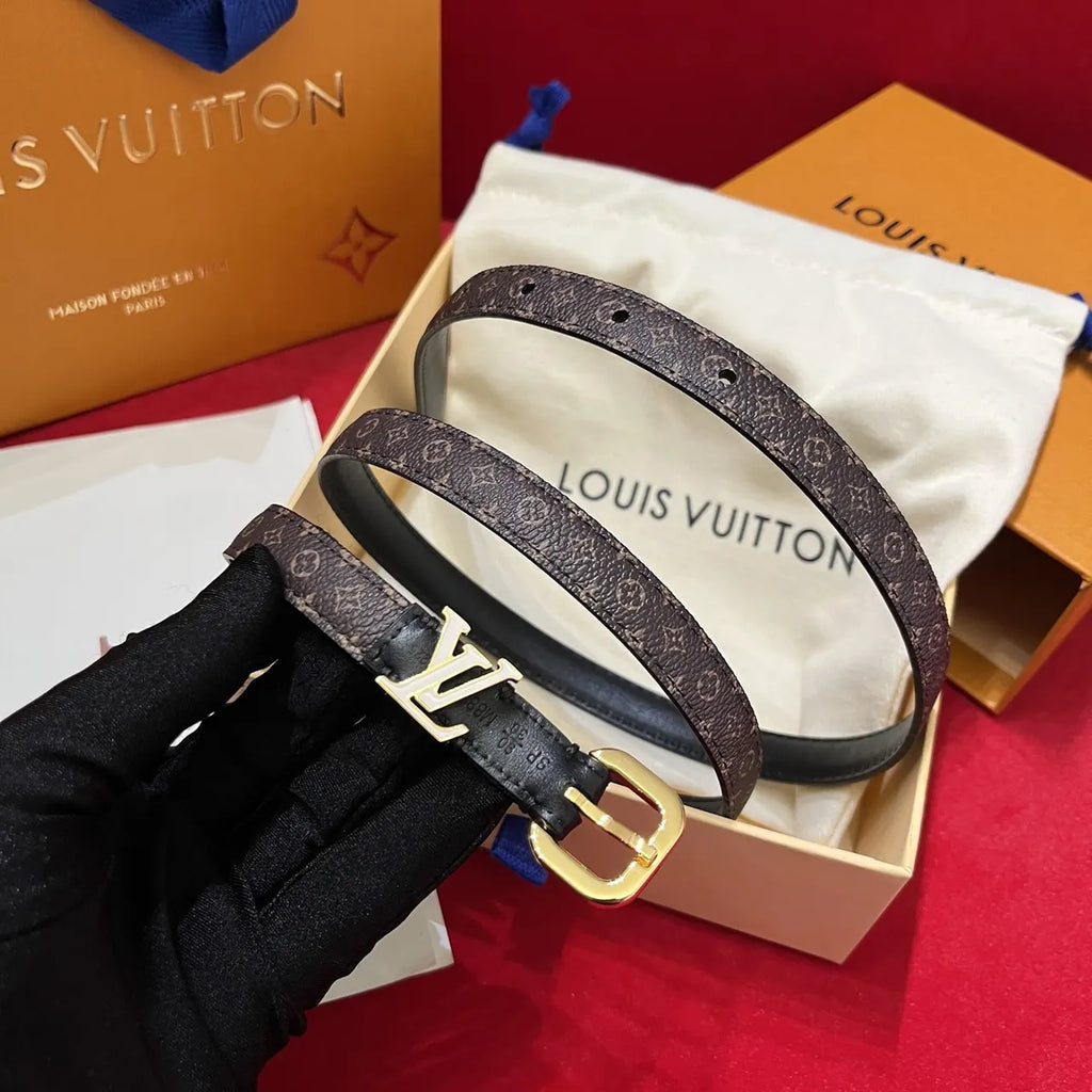 LV Monogram Skinny Belt Gold - Hình 10
