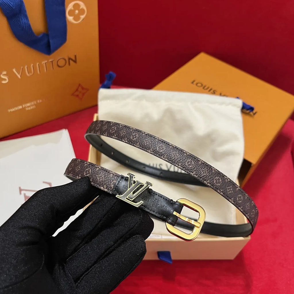 LV Monogram Canvas Belt Gold - Hình 2