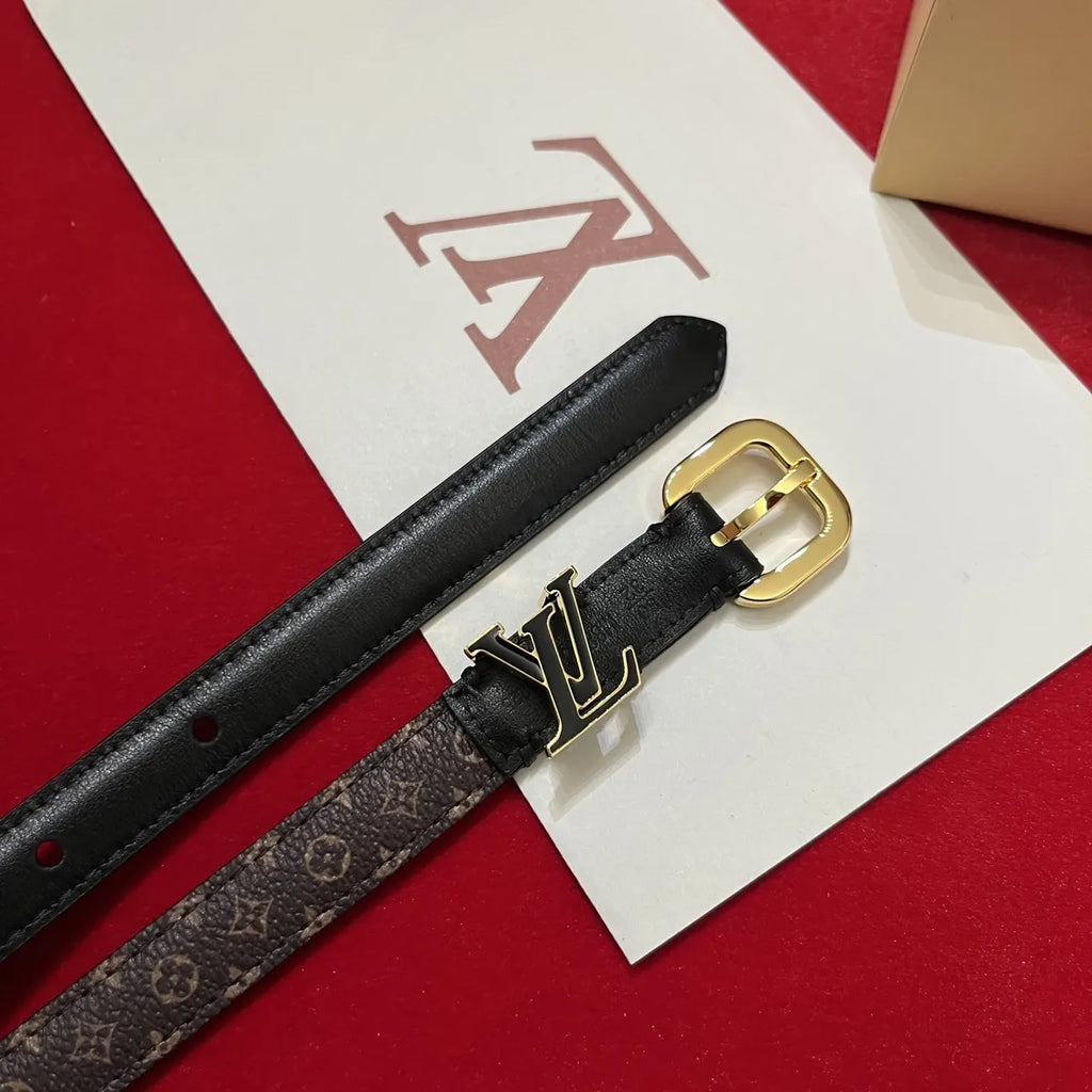 LV Monogram Canvas Belt Gold - Hình 6