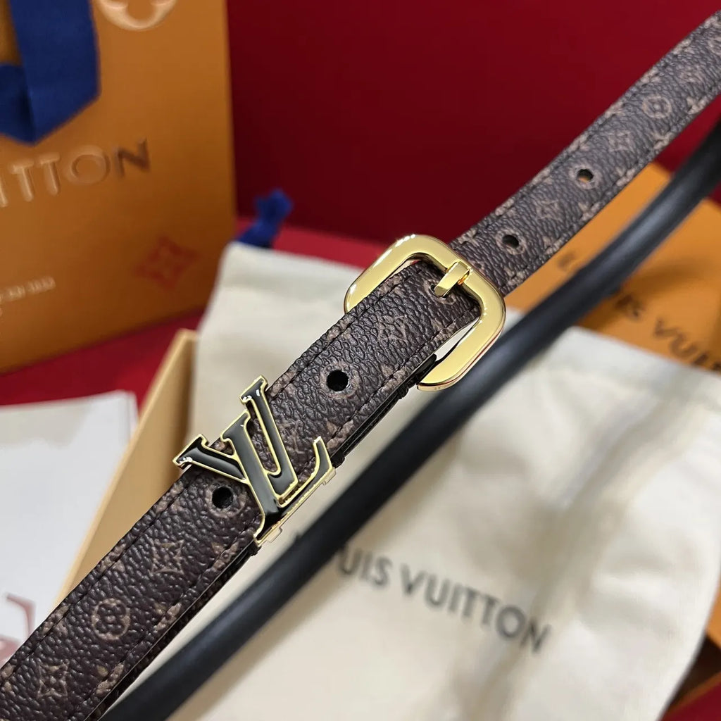 LV Monogram Canvas Belt Gold - Hình 9