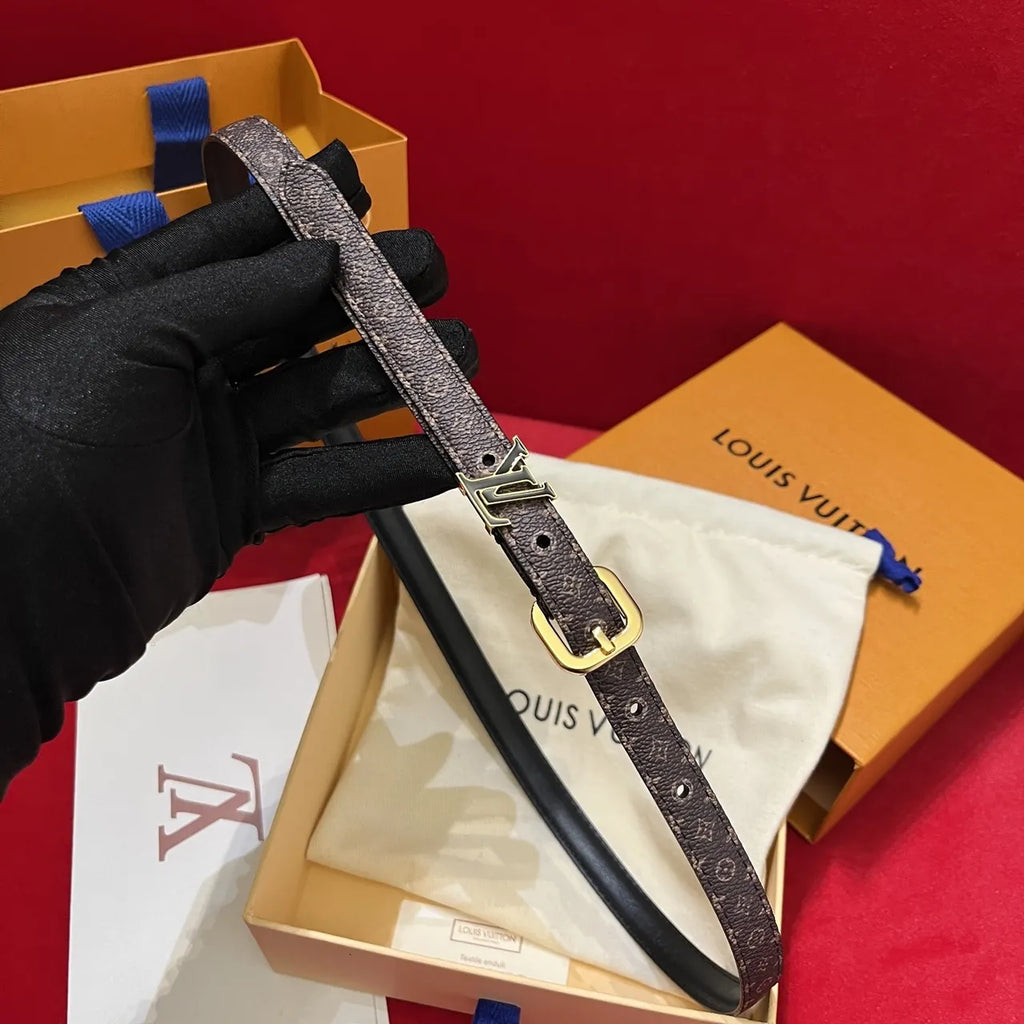 LV Monogram Canvas Belt Gold - Hình 10