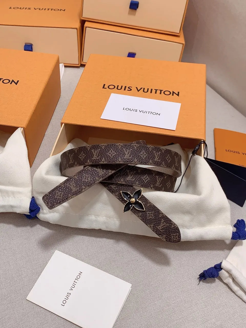 Louis Vuitton Flower Belt Brown