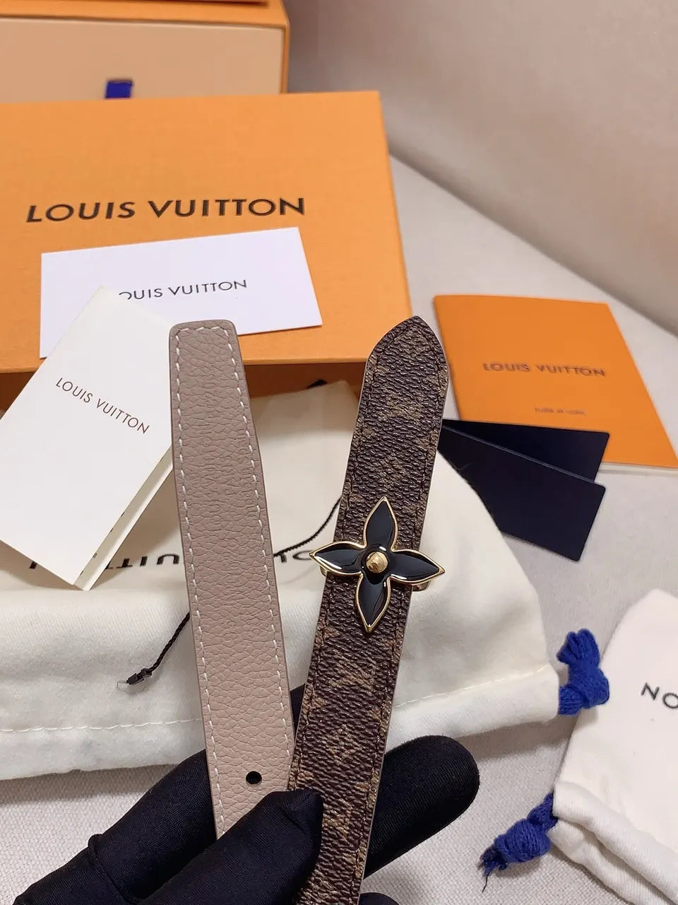 Louis Vuitton Flower Belt Brown - Hình 3