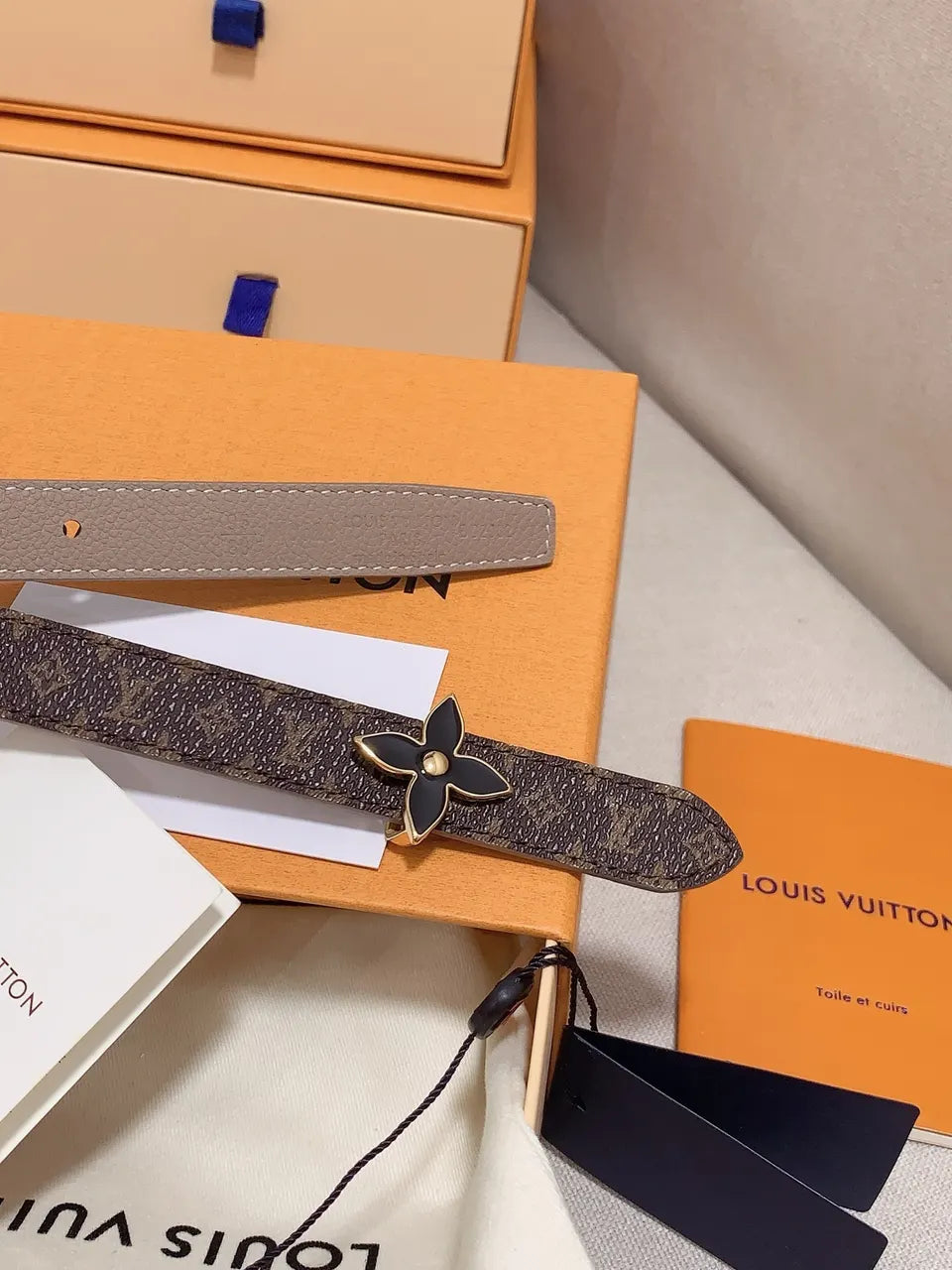 Louis Vuitton Flower Belt Brown - Hình 5