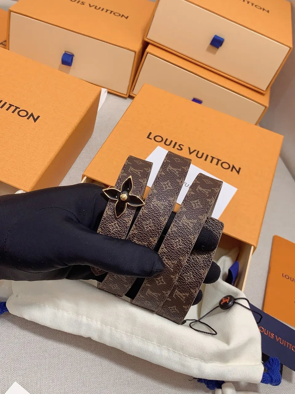 Louis Vuitton Flower Belt Brown - Hình 6