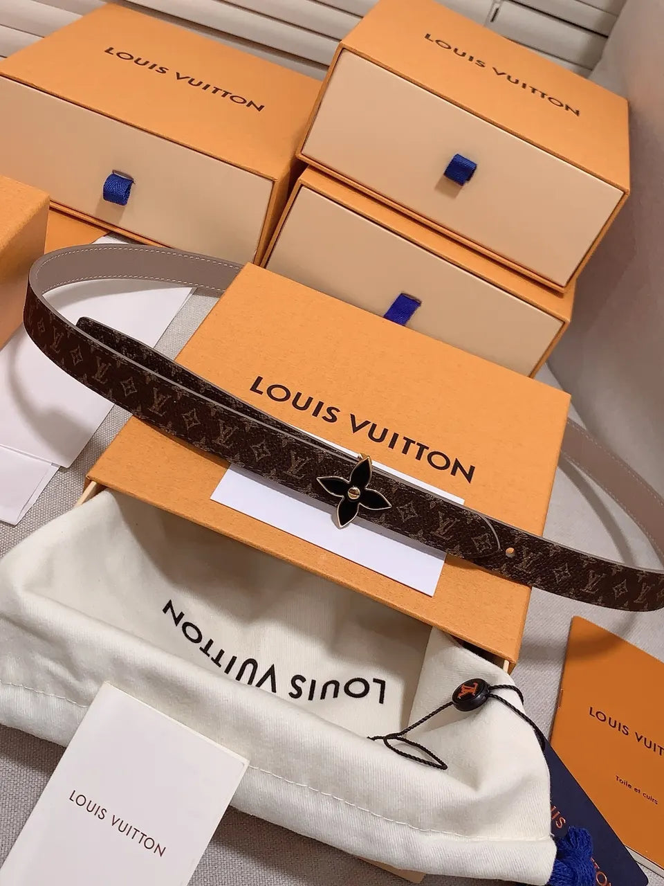 Louis Vuitton Flower Belt Brown - Hình 7