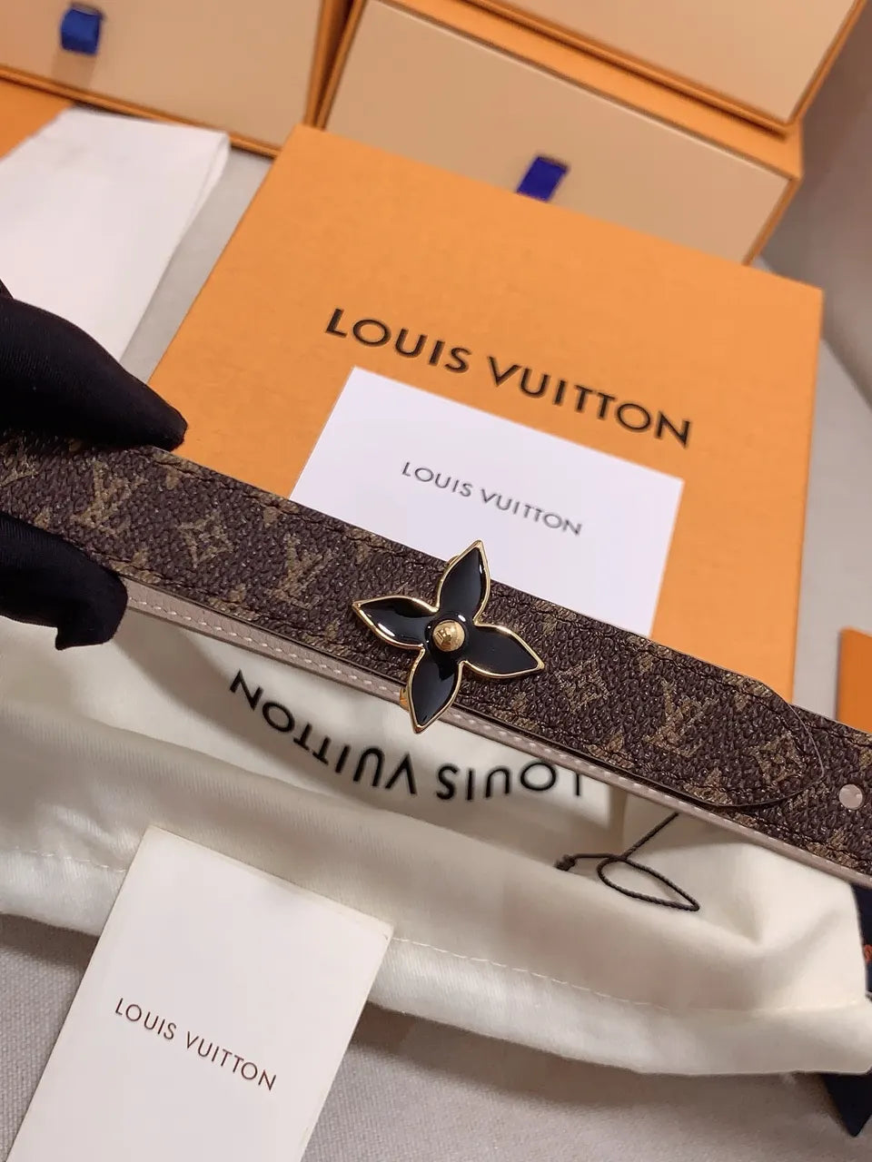 Louis Vuitton Flower Belt Brown - Hình 8
