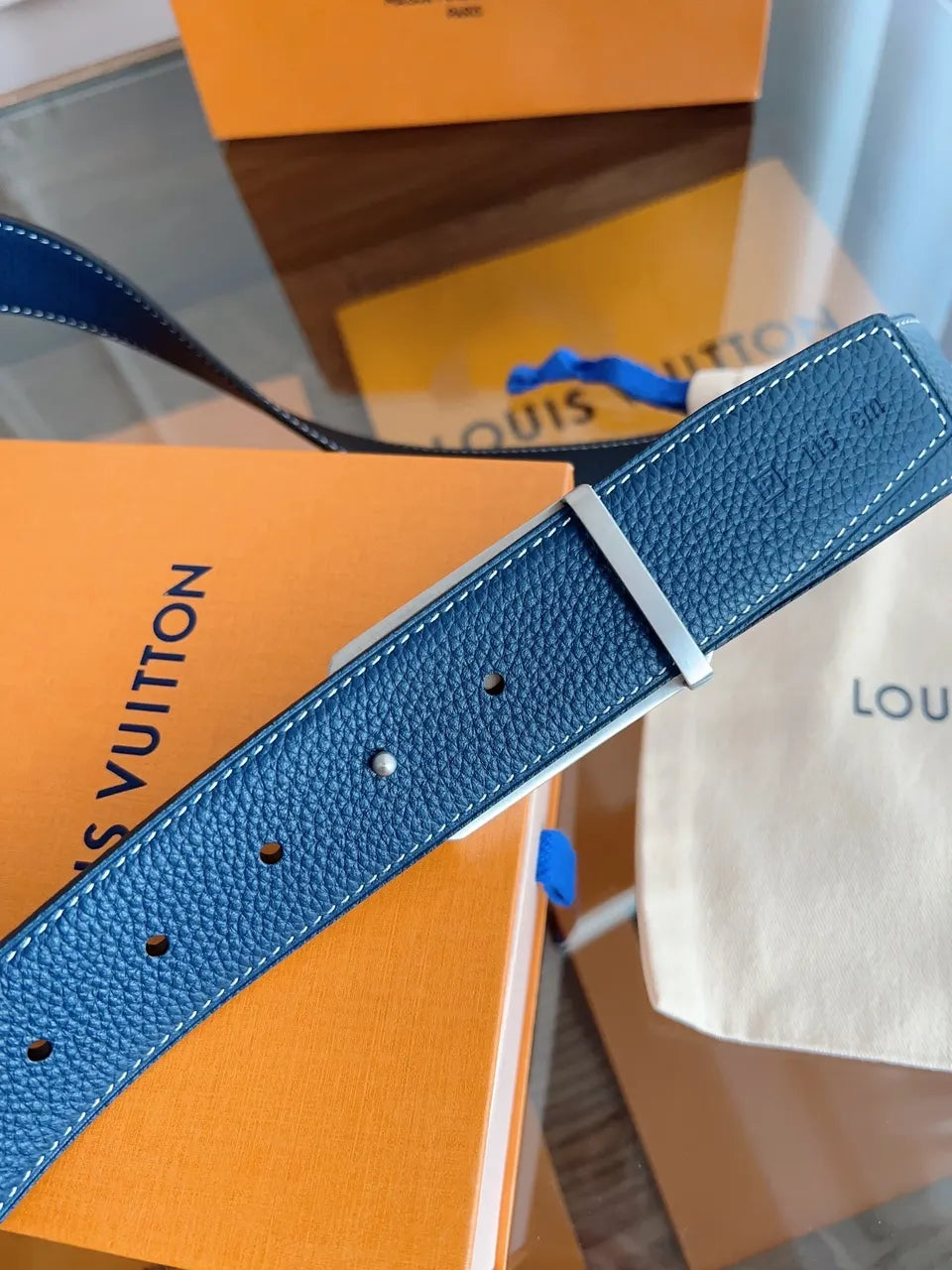 Louis Vuitton Black Belt Silver - Hình 8