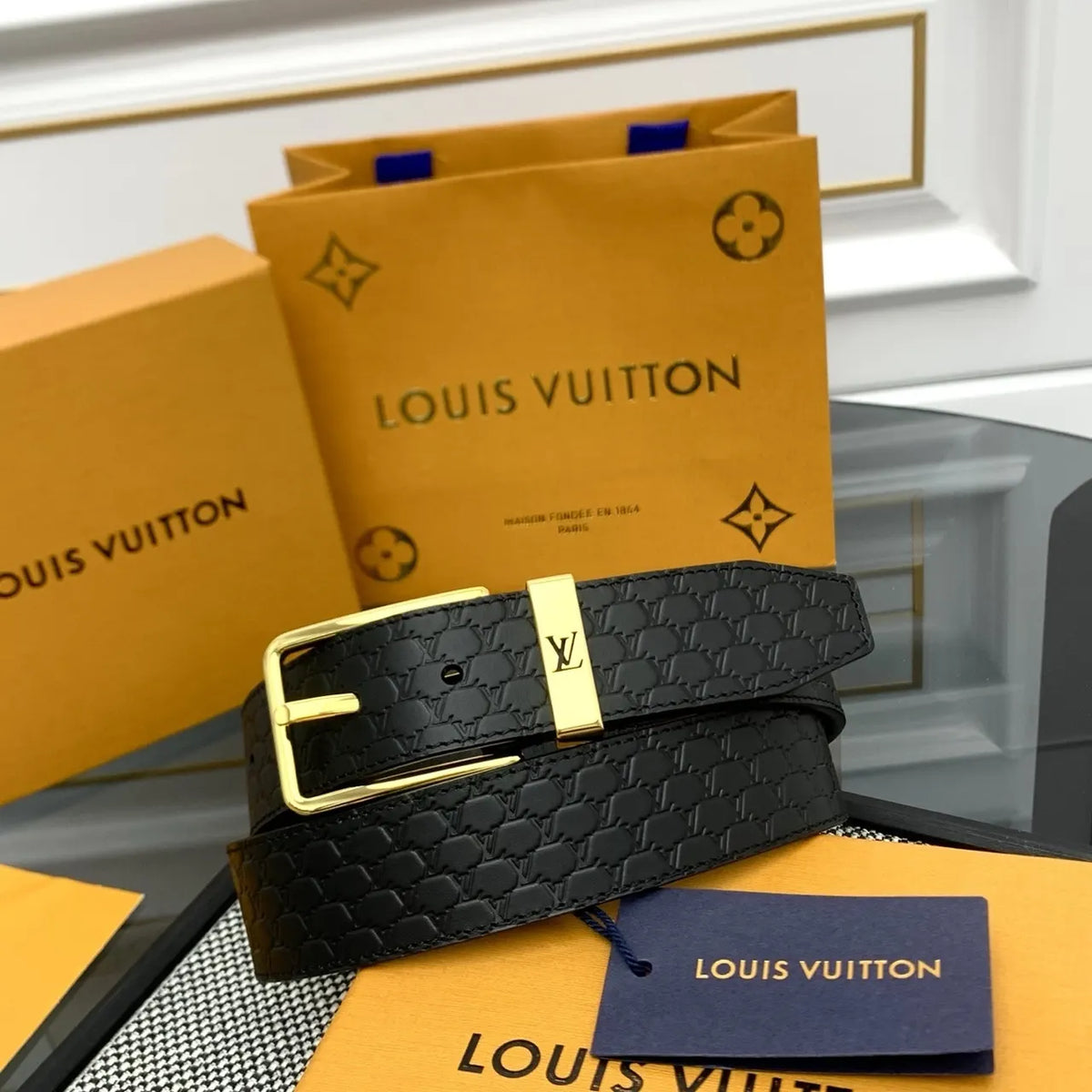 monogram Louis Vuitton Embossed Belt